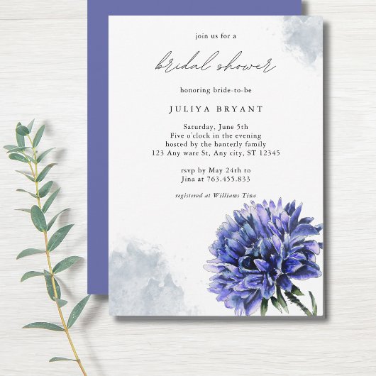 Invitation Douche nuptiale de cornflower aquarelle