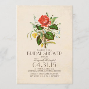 Invitation douche nuptiale de fleur vintage classique