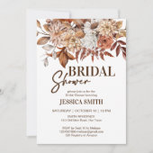 Invitation Douche nuptiale de fleurs marron du désert (Devant)