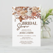 Invitation Douche nuptiale de fleurs marron du désert (Debout devant)