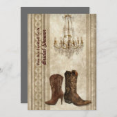 Invitation douche nuptiale de grange de cowboy rustique de (Devant / Derrière)