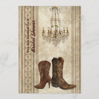 Invitation douche nuptiale de grange de cowboy rustique de