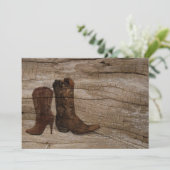 Invitation douche nuptiale de grange de cowboy rustique de (Debout devant)
