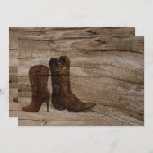 Invitation douche nuptiale de grange de cowboy rustique de (Devant / Derrière)