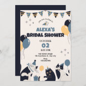 Invitation Douche nuptiale de la fête du chat (Devant / Derrière)