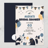 Invitation Douche nuptiale de la fête du chat (Devant / Derrière)