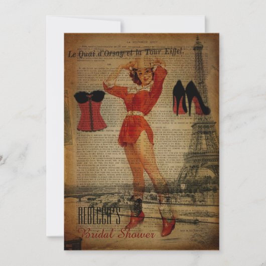 Invitation douche nuptiale de lingerie de partie de corset (Devant)