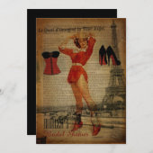 Invitation douche nuptiale de lingerie de partie de corset (Devant / Derrière)