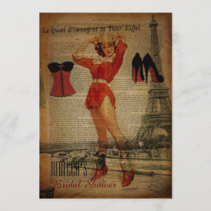Invitation douche nuptiale de lingerie de partie de corset