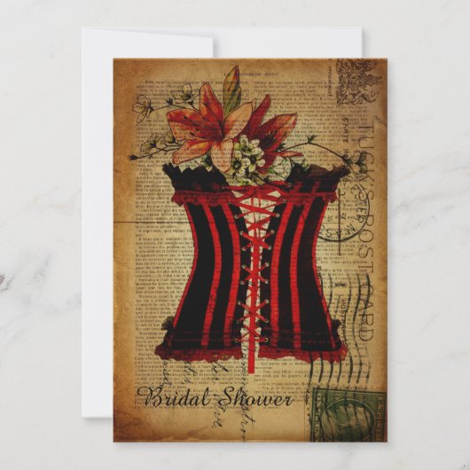 Invitation douche nuptiale de lingerie de partie de corset (Devant)