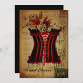 Invitation douche nuptiale de lingerie de partie de corset (Devant / Derrière)