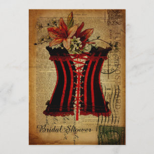 Invitation douche nuptiale de lingerie de partie de corset