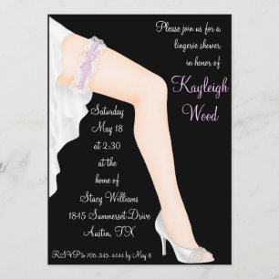 Invitation Douche nuptiale de lingerie personnalisée