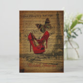 Invitation douche nuptiale de Paris de Tour Eiffel rouge de (Debout devant)