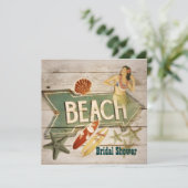 Invitation Douche nuptiale de plage d'Hawaï de fille de danse (Debout devant)