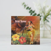 Invitation douche nuptiale de plage d'Hawaï de fille de danse (Debout devant)