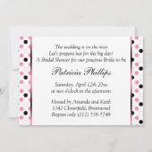 Invitation Douche nuptiale de pois noir, rose, blanc (Dos)