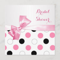 Douche nuptiale de pois noir, rose, blanc