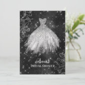 Invitation Douche nuptiale de robe de mariée de robe de (Debout devant)