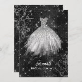 Invitation Douche nuptiale de robe de mariée de robe de (Devant / Derrière)