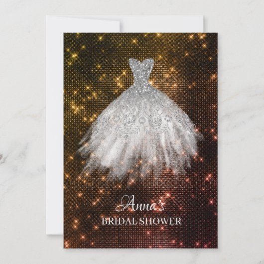 Invitation Douche nuptiale de robe de robe de parties (Devant)