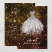 Invitation Douche nuptiale de robe de robe de parties (Devant / Derrière)