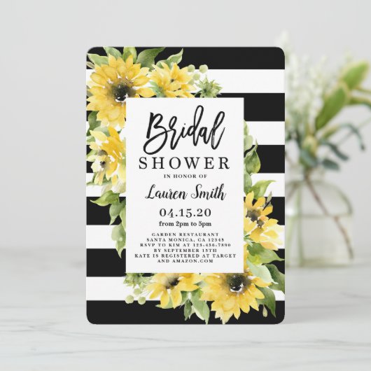 Invitation Douche nuptiale de tournesol (Debout devant)