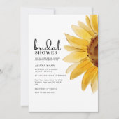 Invitation Douche nuptiale de tournesol illustrée (Devant)