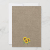 Invitation Douche nuptiale de tournesol rustique / baby showe (Dos)
