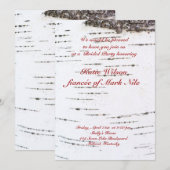 Invitation Douche nuptiale d'écorce de bouleau (Devant / Derrière)