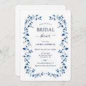 Invitation Douche nuptiale Delft bleu et blanc (Devant / Derrière)