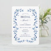 Invitation Douche nuptiale Delft bleu et blanc (Debout devant)