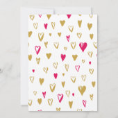 Invitation Douche nuptiale des coeurs roses d'or (Dos)