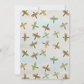 Invitation Douche nuptiale des libellules d'aquarelle or (Dos)