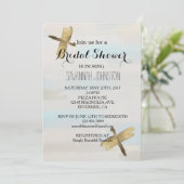 Invitation Douche nuptiale des libellules d'aquarelle or (Debout devant)