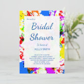 Invitation Douche nuptiale design de peinture éclatante color (Debout devant)