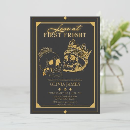 Invitation Douche nuptiale d'Halloween (Debout devant)