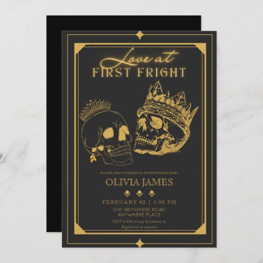 Invitation Douche nuptiale d'Halloween (Devant / Derrière)