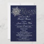 Invitation Douche nuptiale d'hiver Blue and Silver Snowflake (Devant)