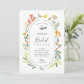 Invitation Douche nuptiale d'oiseau floral esthétique (Debout devant)