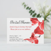 Invitation Douche nuptiale d'orchidées rouges et blanches (Debout devant)