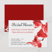 Invitation Douche nuptiale d'orchidées rouges et blanches (Devant / Derrière)