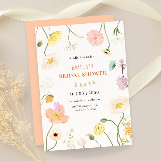 Invitation Douche nuptiale du jardin fleuri