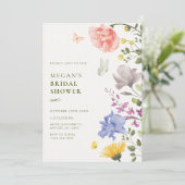 Invitation Douche nuptiale du jardin fleuri esthétique (Debout devant)