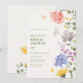 Invitation Douche nuptiale du jardin fleuri esthétique (Devant / Derrière)