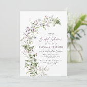 Invitation Douche nuptiale élégant floral fleur sauvage été (Debout devant)