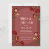 Invitation douche nuptiale élégante rose de duvet, fleur rose (Devant)