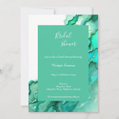 Invitation douche nuptiale Emerald Turquoise marbre (Devant)