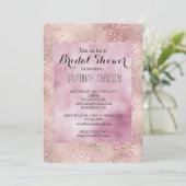 Invitation Douche nuptiale Empreinte de léopard Girly Pink Gl (Debout devant)