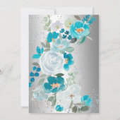 Invitation Douche nuptiale en argent bleu peint (Dos)